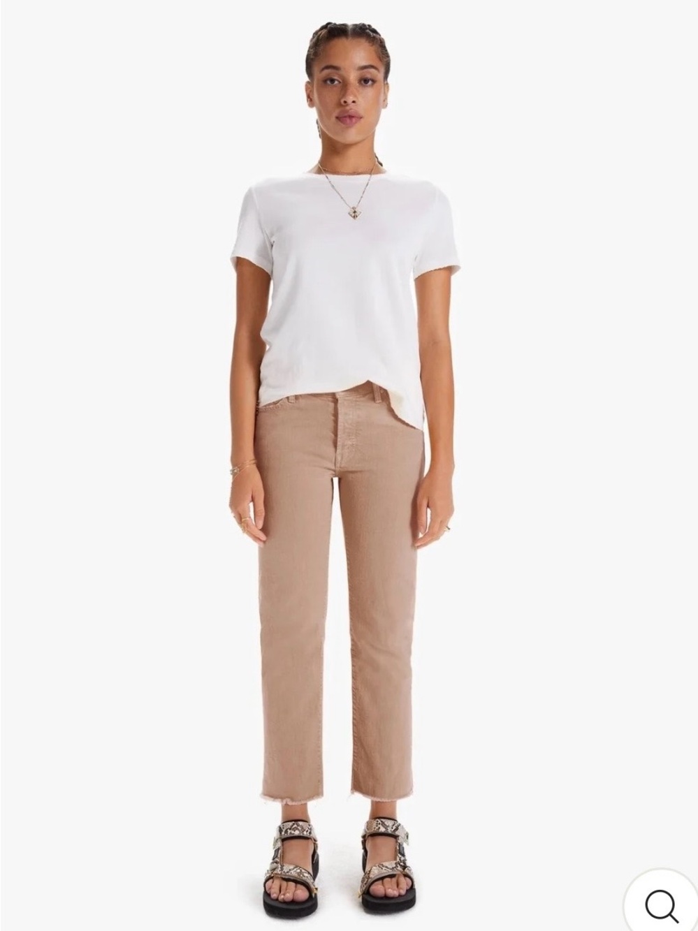 MOTHER Denim The Scrapper Cuff Ankle Fray Jean in Blush Size 29